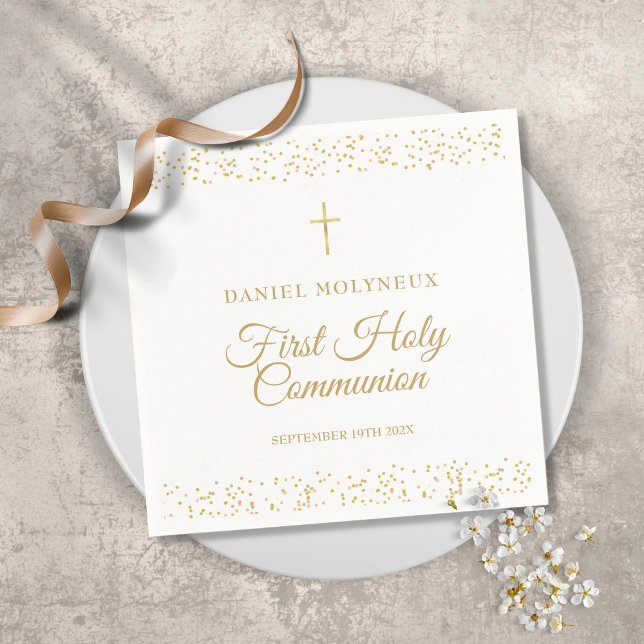Serviette En Papier Première communion poussière d'or (Créateur téléchargé)
