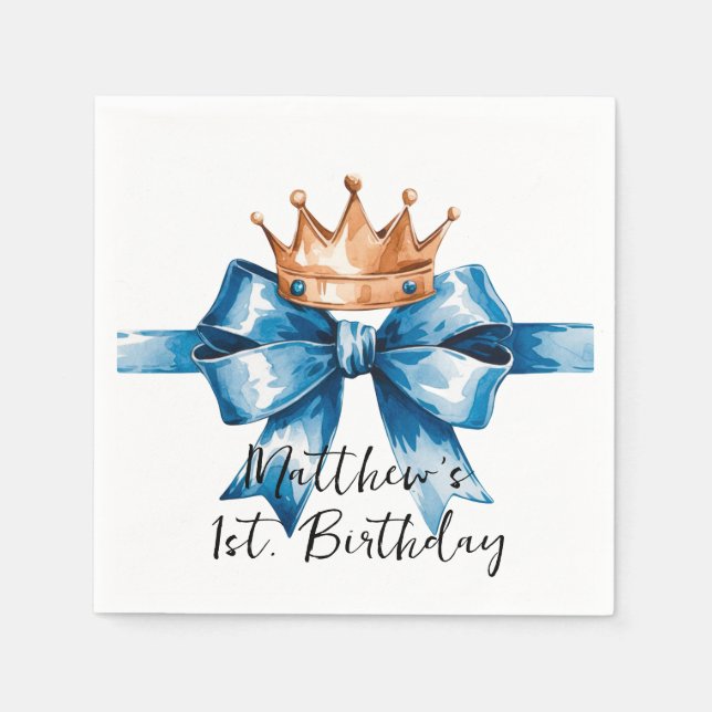 Serviette En Papier Première fête d'anniversaire du Petit Prince Boy (Devant)