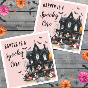 Serviette En Papier Première fête d'anniversaire rose Halloween de Spo