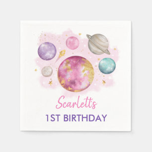 Serviette En Papier Première Fille autour du soleil fête d'anniversair