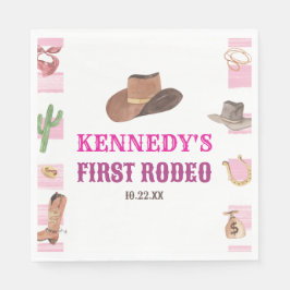 Serviette En Papier Première Rodéo Cowgirl 1ère fête d'anniversaire