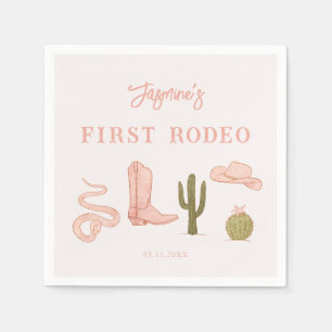 Serviette En Papier Première Rodéo Cowgirl fête d'anniversaire