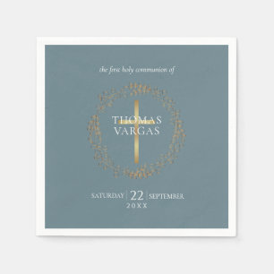 Serviette En Papier Première Sainte Communion Elegant Gold Cross Garla