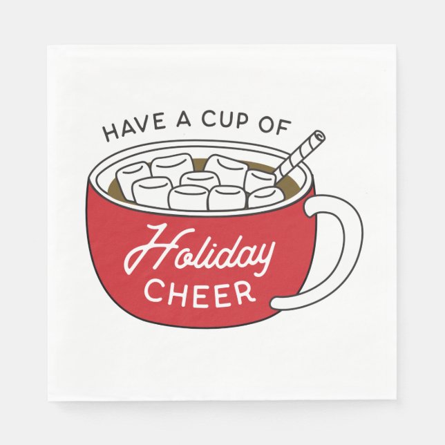 Serviette En Papier Prenez une Coupe de chocolat chaud de Noël (Devant)