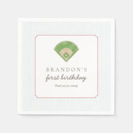 Serviette En Papier Preppy Baseball First Birthday Rookie One Party