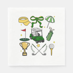 Serviette En Papier Preppy Golf Coquette