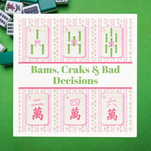 Serviette En Papier Preppy Mahjong Bams, Craks & Mauvaises Décisions (Créateur téléchargé)