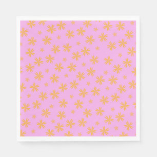 Serviette En Papier Preppy Orange Rose Hippie Motif