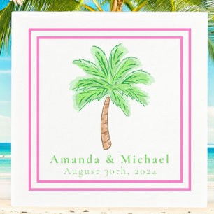 Serviette En Papier Preppy Palm Tree Mariage tropical
