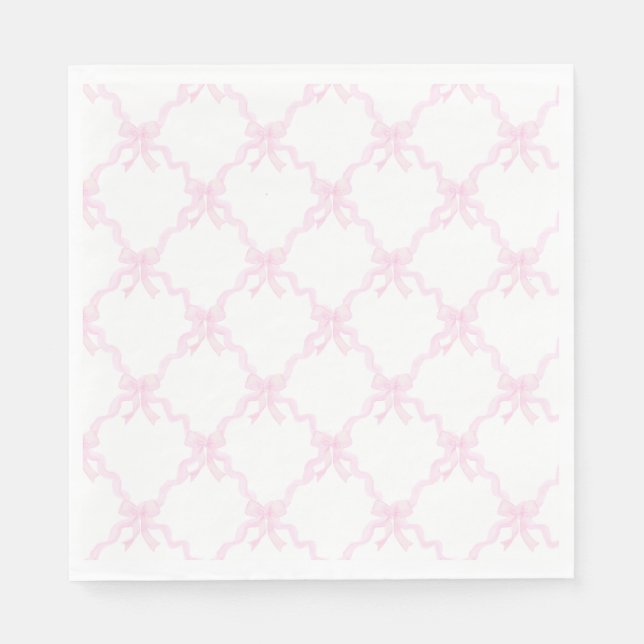 Serviette En Papier Preppy Pink Bows Trellis Premier anniversaire Ribb (Devant)