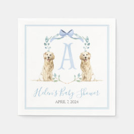Serviette En Papier Preppy Southern Blue Boy Baby shower Chien
