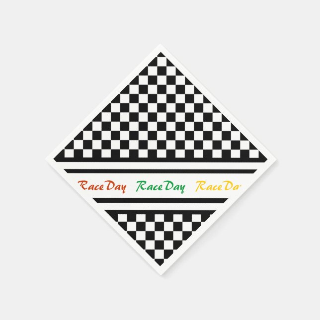 Serviette En Papier Prêt 4 Race Day Classic Racing Check Black White (Coin)