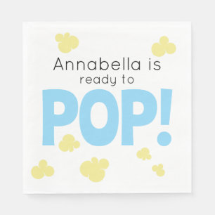 Serviette En Papier Prêt à faire Pop Cute Boy Blue Popcorn Baby shower