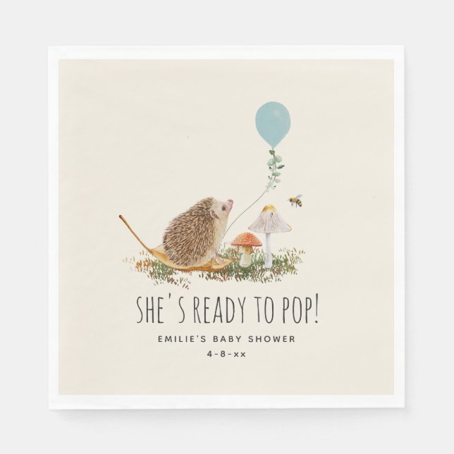 Serviette En Papier Prêt à pop Champignons Hérisson Boulon Garçon (Devant)
