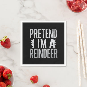 Serviette En Papier Prétendre un costume de Noël de rennes