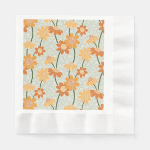 Serviette En Papier Pretty retro muted 1970 s flowers
