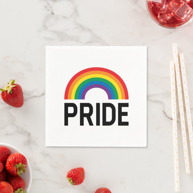 Serviette En Papier Pride arc-en-ciel (En situation)
