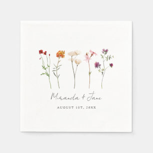 Serviette En Papier Pride lesbienne Fleur sauvage minimale Mariage flo