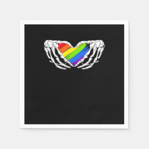 Serviette En Papier Pride - Pride Skeleton mains avec coeur 2 Classic