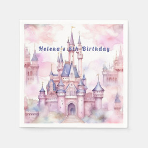 Serviette En Papier Princess Castle Rose violet