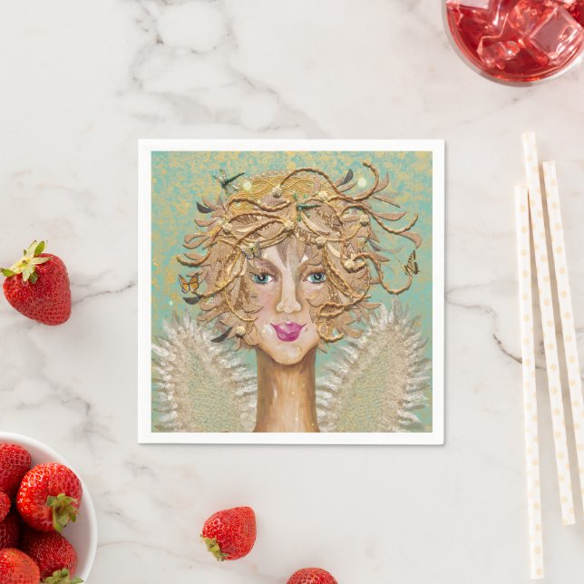 Serviette En Papier Princesse Fae Féerie Fairy Nymphe Angel (En situation)