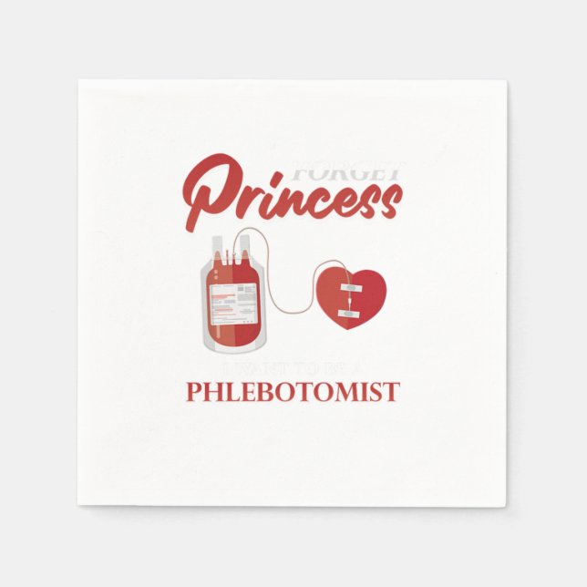 Serviette En Papier Princesse Phlebotomiste Phlebotomie Syringe Sang G (Devant)