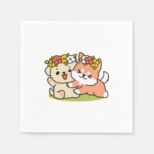Serviette En Papier Printemps dans la laideur - Illustration de chien