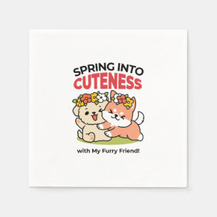 Serviette En Papier Printemps dans la laideur - Illustration de chien