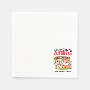 Serviette En Papier Printemps dans la laideur - Illustration de chien