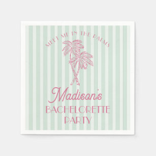 Serviette En Papier Printemps de la Palme Verte Pastel Plage Enterreme