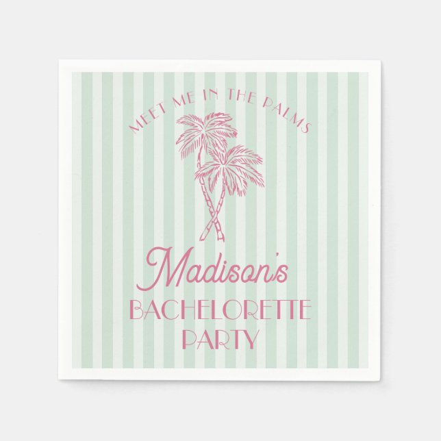 Serviette En Papier Printemps de Palme Vert Pastel Plage Enterrement d (Devant)
