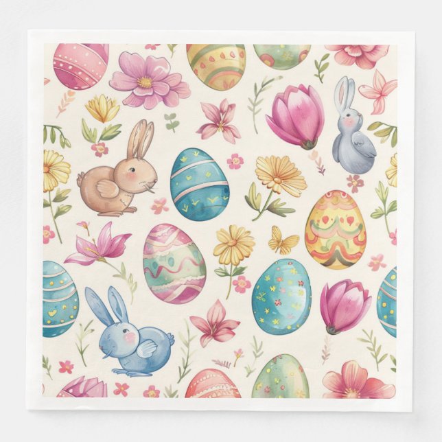 Serviette En Papier Printemps de Pâques 6 (Devant)