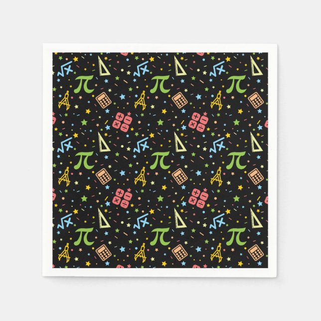 Serviette En Papier Professeur de mathématiques - Symboles mathématiqu (Devant)
