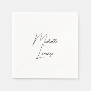 Serviette En Papier Professionnel Moderne Simple Noir & Blanc