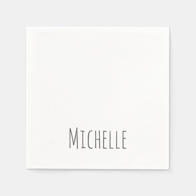 Serviette En Papier Professionnel Unique Classique Simple Votre Nom (Devant)
