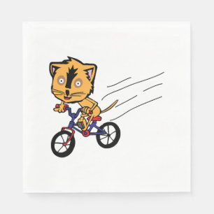 Serviette En Papier Promenades en chats à vélo
