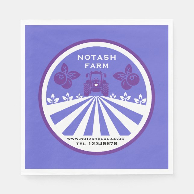 Serviette En Papier Promotion U-Pick Blueberry Farm (Devant)