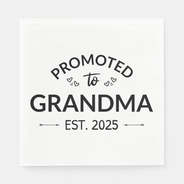 Serviette En Papier Promu À Grand-Mère Est. 2025 II (Devant)