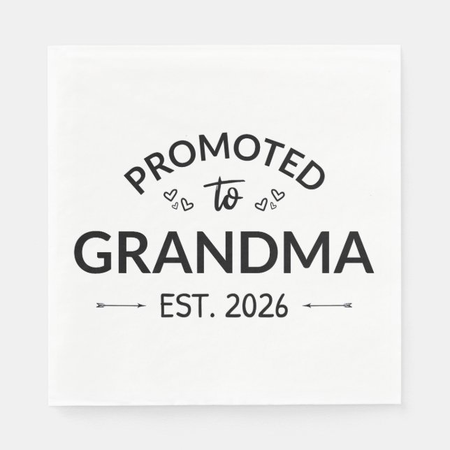 Serviette En Papier Promu À Grand-Mère Est. 2026 II (Devant)
