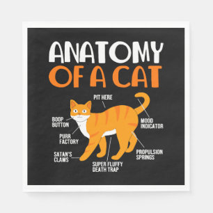 Serviette En Papier Propriétaire de chat tabby drôle Anatomie d'un cha