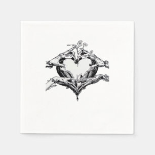 Serviette En Papier Protéger Un Coeur - Skeleton Coeur Main