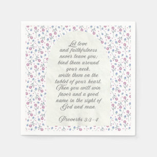 Serviette En Papier Proverbes 3:3–4 Écriture florale