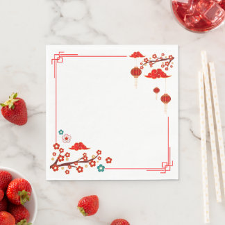 Serviette En Papier prune bossom, style chinois au printemps
