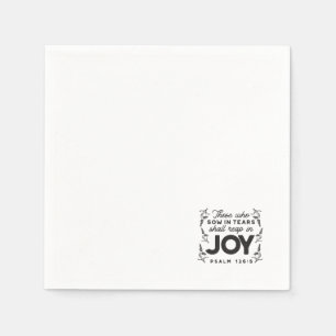 Serviette En Papier Psaume 126:5 Typographie des Écritures – Moissonne