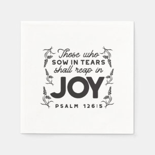 Serviette En Papier Psaume 126:5 Typographie des Écritures – Moissonne