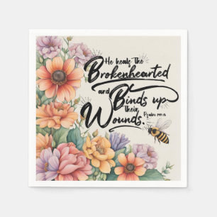 Serviette En Papier Psaumes 147:3 Bible chrétienne Verse Image