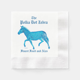 Serviette En Papier Pub anglais Polka Dot Zebra - Bleu