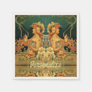 Serviette En Papier Publicité unique pour chocolat chaud Art nouveau