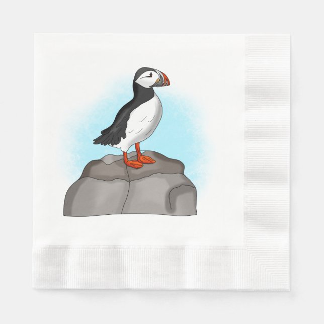 Serviette En Papier Puffin à main fine (Devant)