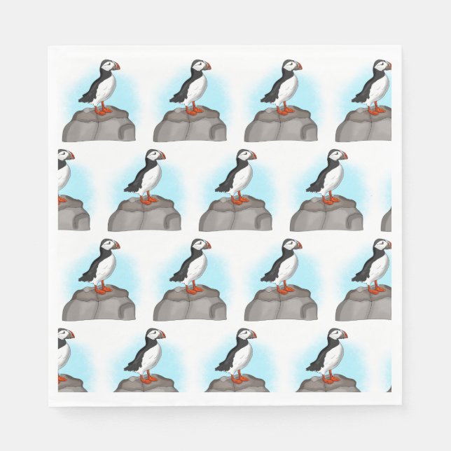 Serviette En Papier Puffin à main fine (Devant)